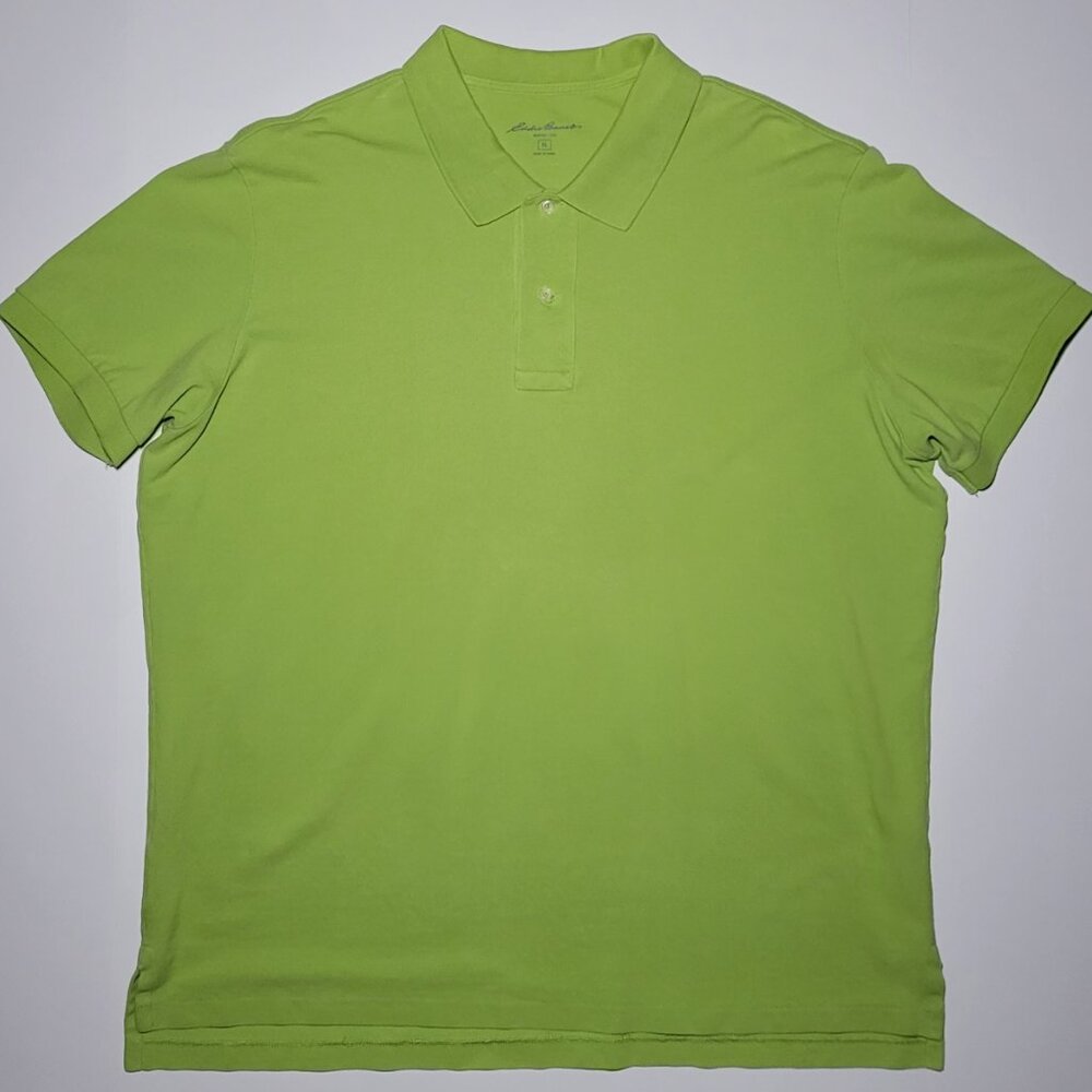 Eddie Bauer Mens Olive Green Short Sleeve Cotton Polo Size XL